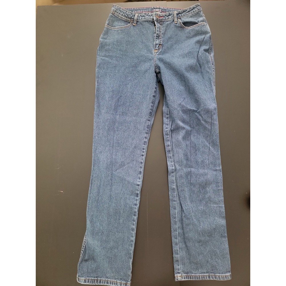 Wrangler Womens Ultimate Riding Jeans 13x34 Blue Straight Leg Denim